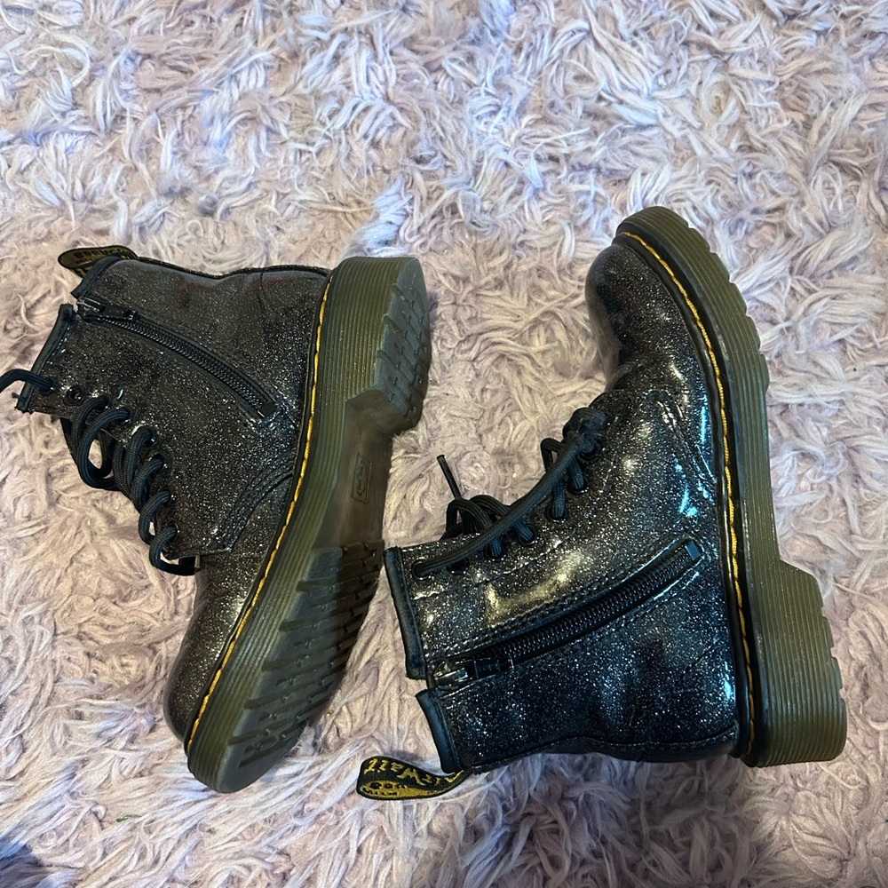 Dr. Doc Martens Kids Glitter Black Boots size 12